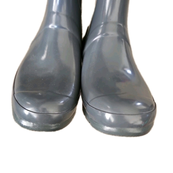 Hunter Womens Gray Original Tall Gloss Rain Boots Waterproof Stylish Boot 9 - Picture 6 of 13
